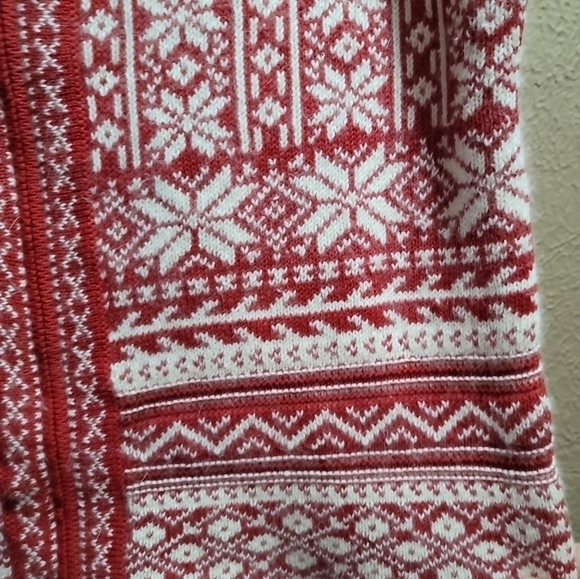 Snowflake Fair Isle Sweater Vest Ref White XL Zip Cotton Angora Rabbit Hair Soft - Picture 6 of 9